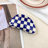 Jewelry Pvc Simple Checkerboard Handmade Hair Grab Clip For Women