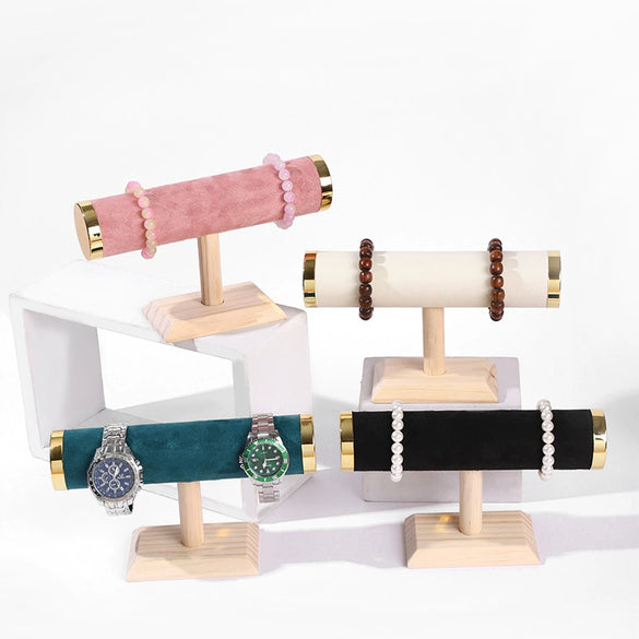 Jewelry Rack Bracelet Watch Display Storage Rack Solid Wood Splicing Single Layer Highend