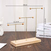 Jewelry Rack Metal And Walnut Highend T Shape Splicing Earrings Display Props