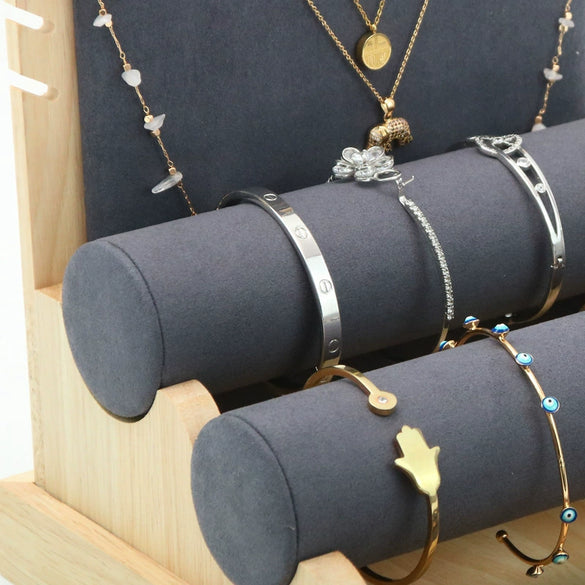 Jewelry Rack Solid Wood Multiuse Display For Ring Bracelet Necklace