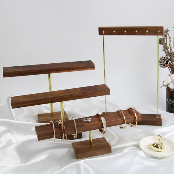 Jewelry Rack Wooden Square Round Tshaped Display Stand For Necklaces And Bracelets