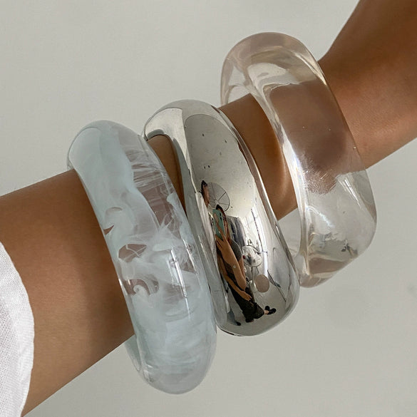 Jewelry Resin Geometric Glossy Light Luxury Elegant Polish Bracelet For Women