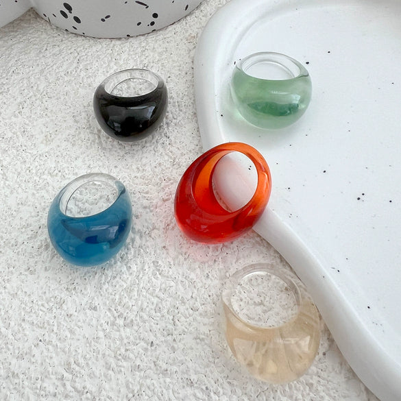 Jewelry Resin Geometric Handmade Ring For Women