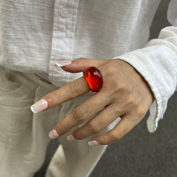 Jewelry Resin Geometric Handmade Ring For Women