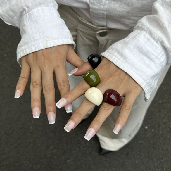 Jewelry Resin Geometric Handmade Ring For Women