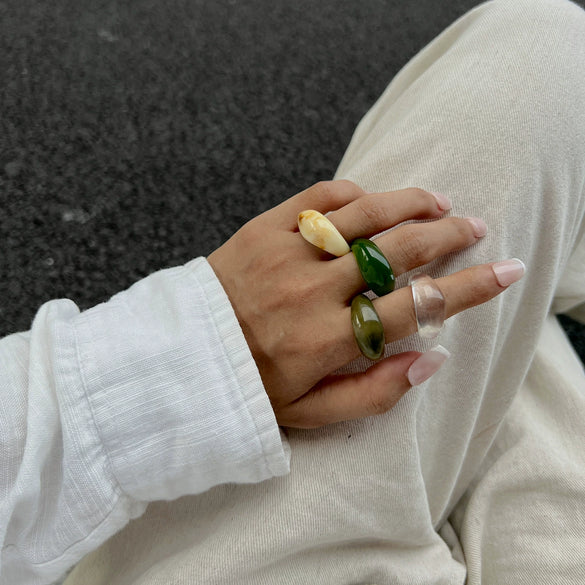 Jewelry Resin Geometric Handmade Ring For Women