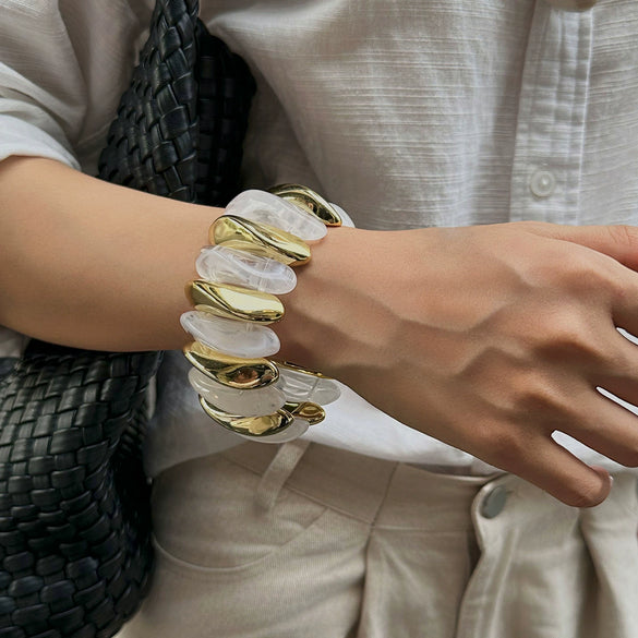 Jewelry Resin Handmade Geometric Elastic Bracelet For Women