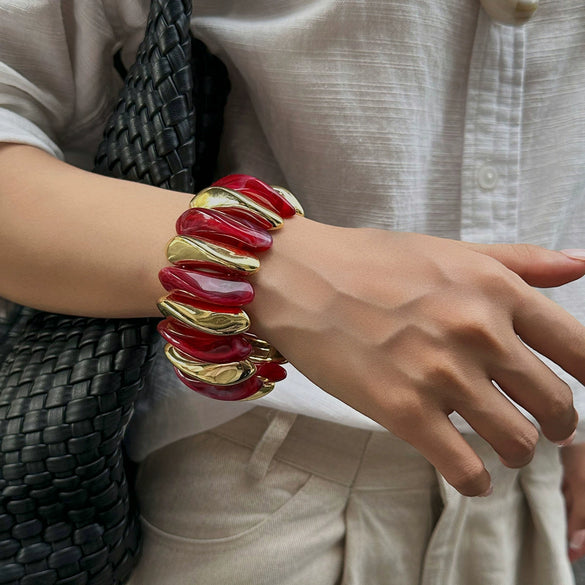 Jewelry Resin Handmade Geometric Elastic Bracelet For Women