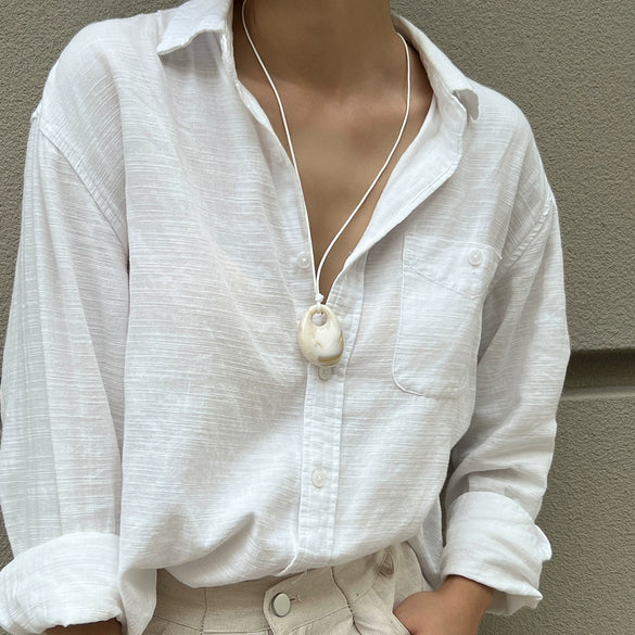 Jewelry Resin Pendant Necklace Geometric Style Handmade Leather Wax Thread And Wax Rope