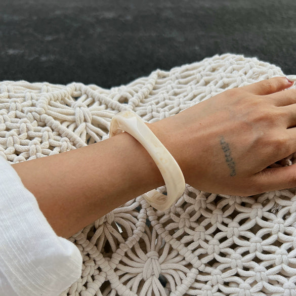 Jewelry Resin Simple Retro Geometric Handmade Square Bracelet And Plain Ring