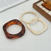 Jewelry Resin Simple Retro Geometric Handmade Square Bracelet And Plain Ring