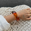 Jewelry Resin Simple Retro Geometric Handmade Square Bracelet And Plain Ring