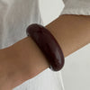 Jewelry Resin Square Wide Bracelet Versatile Retro Red Glossy Manual Electroplated For Women