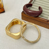 Jewelry Resin Square Wide Bracelet Versatile Retro Red Glossy Manual Electroplated For Women