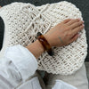 Jewelry Resin Wide Bracelet French Retro Geometric Round Curved Handmade For Women