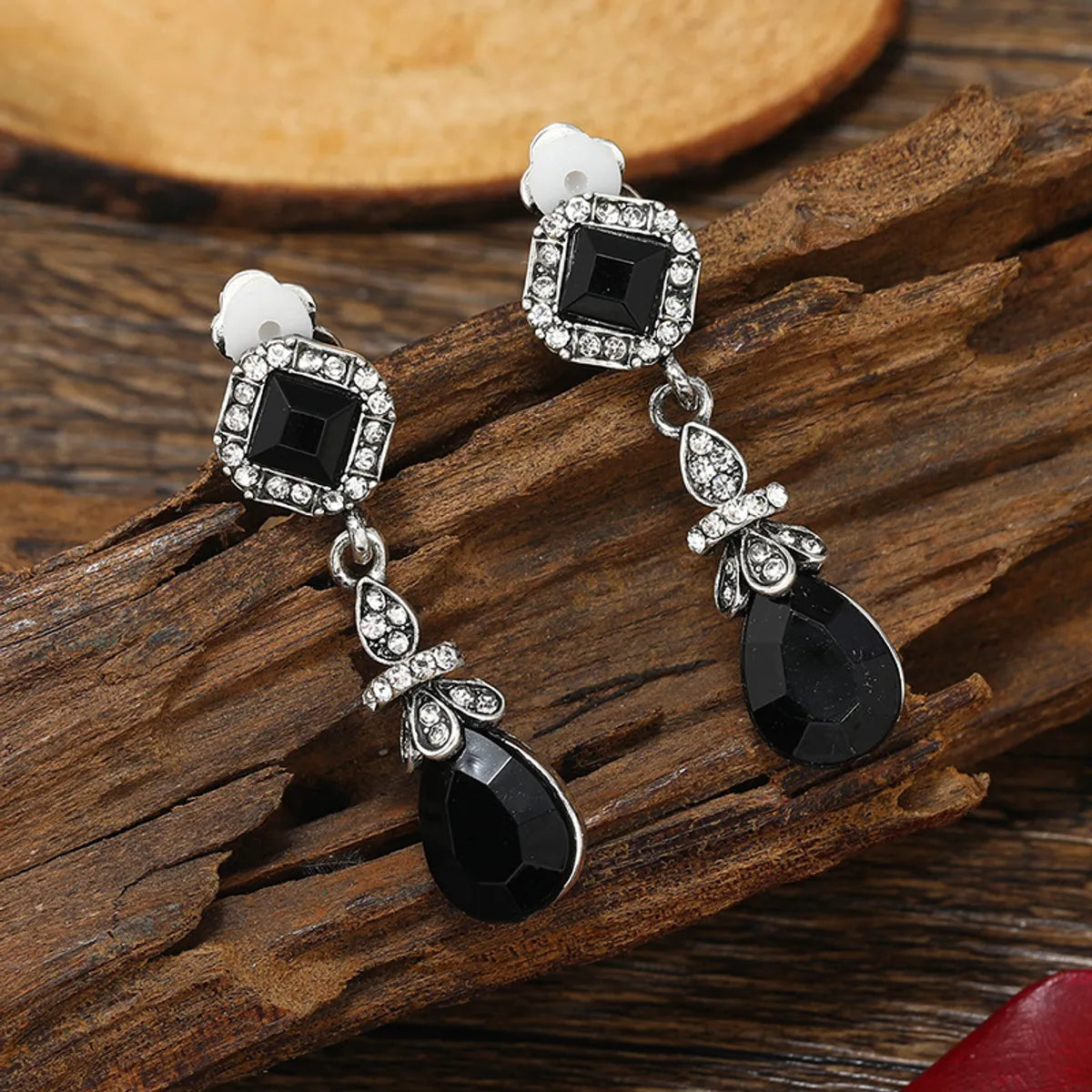 Wholesale Jewelry Fashion Water Droplets Alloy Artificial Gemstones Diamond Earrings