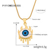 Jewelry Retro Devil's Eye 316L Stainless Steel Gold Plated Copper Necklace For Women With Geometric Pattern