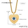 Jewelry Retro Devil's Eye 316L Stainless Steel Gold Plated Copper Necklace For Women With Geometric Pattern