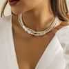 Jewelry Retro Imitation Pearl Geometric Ball Chain Necklaces For Women