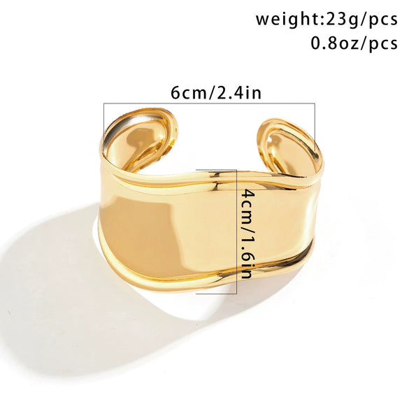 Jewelry Retro Irregular Exaggerated Threedimensional Wide Bracelet Geometric Glow Metal Electroplated
