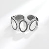 Jewelry Retro Oval Copper Ring With Animal Zodiac Pattern And Electroplating Treatment For Women