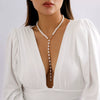 Jewelry Retro Round Beaded Chain Imitation Pearl Tassel Metal Ball Chain Necklace
