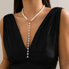 Jewelry Retro Round Beaded Chain Imitation Pearl Tassel Metal Ball Chain Necklace