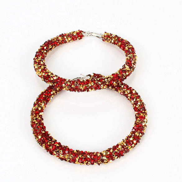 Jewelry Rhinestone Hoop Earrings Simple Fashion