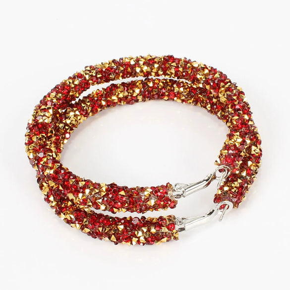 Jewelry Rhinestone Hoop Earrings Simple Fashion