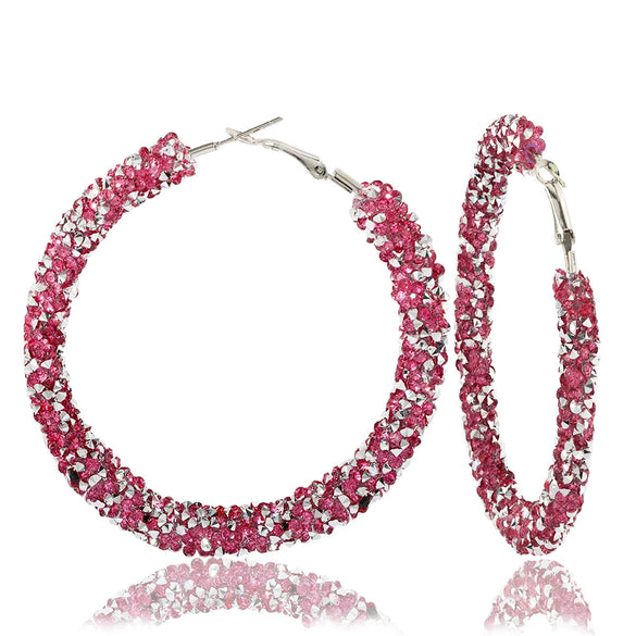 Jewelry Rhinestone Hoop Earrings Simple Fashion