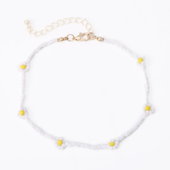 Jewelry Rice Beads Woven Flower Geometric Necklace