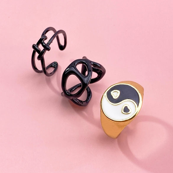 Jewelry Ring Alloy Geometric Electroplating Personality Open Ring For Men