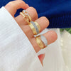 Jewelry Ring Copper Geometric Electroplated Irregular Opening Adjustable Unisex