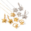 Jewelry Ring Earrings Necklace With Fivepointed Star Pattern Titanium Steel And Stainless Steel Electroplated For Women