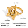 Jewelry Ring Earrings Necklace With Fivepointed Star Pattern Titanium Steel And Stainless Steel Electroplated For Women