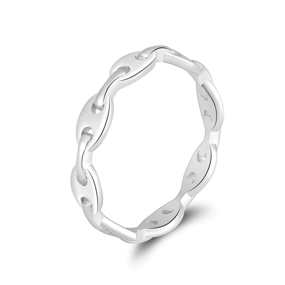 Jewelry Ring Geometric S925 Sterling Silver Double Buckle Pig Nose Electroplated