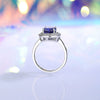 Jewelry Ring S925 Sterling Silver Oval Geometric Cut Set With Diamonds For Women