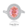 Jewelry Ring S925 Sterling Silver Oval Geometric Cut Set With Diamonds For Women