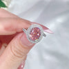 Jewelry Ring S925 Sterling Silver Oval Geometric Cut Set With Diamonds For Women