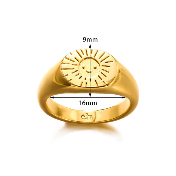 Jewelry Ring Simple Retro Style Unisex Geometric Wave Pattern Electroplated