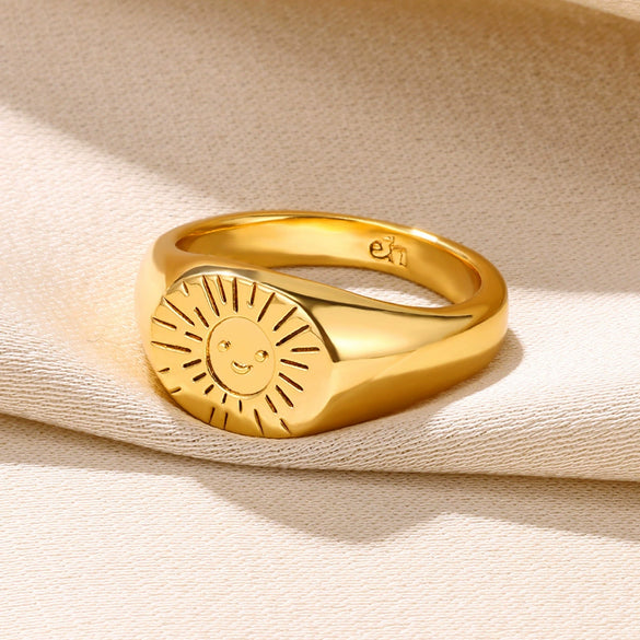 Jewelry Ring Simple Retro Style Unisex Geometric Wave Pattern Electroplated