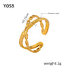 Jewelry Ring Steel Gold Plated Geometric Hollowout Casual Style