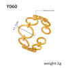 Jewelry Ring Steel Gold Plated Geometric Hollowout Casual Style