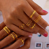 Jewelry Ring Steel Gold Plated Geometric Hollowout Casual Style