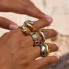 Jewelry Ring Titanium Steel Geometric Electroplating Light Luxury Highend Ring For Women