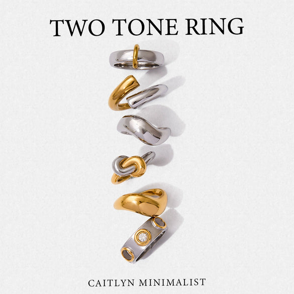 Jewelry Ring Titanium Steel Geometric Electroplating Light Luxury Highend Ring For Women