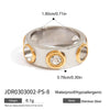 Jewelry Ring Titanium Steel Geometric Electroplating Light Luxury Highend Ring For Women