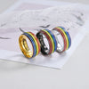 Jewelry Ring Titanium Steel Multicolor Rainbow Oil Dripping Geometric Style