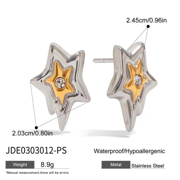 Jewelry Rings Earrings And Necklaces Titanium Steel Stainless Steel Fivepointed Star Electroplated