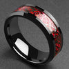 Jewelry Rings Titanium Steel Red Carbon Fiber Letters Numbers Text Pattern Electroplating Unisex